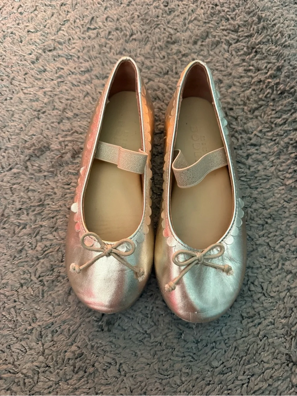Mini Boden Metallic Gold Mary Jane Ballet Flat Sz 30 (12.5)